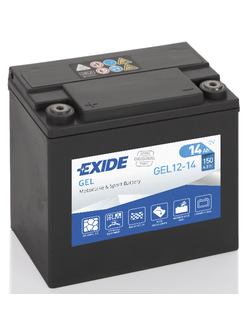 АККУМУЛЯТОР EXIDE GEL12-14 L+ 14AH 150А (EN)