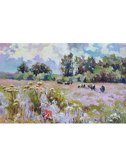 Картина Пейзаж с коровами Круглова Ирина