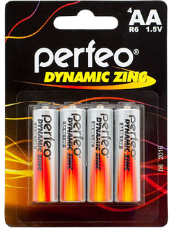 Батарейка AA солевая Perfeo R6/4BL Dynamic Zinc 4 шт