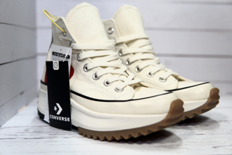 Кеды Converse Play Comme Des Garçons на платформе белые