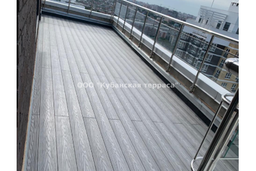 Настил из декинга ДПК на рег.опорах