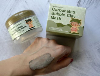 Кислородная, пузырьковая, карбонатная, очищающая Маска для лица Skin Care Carbonated Bubble Clay Mask BIOAQUA - 100г.