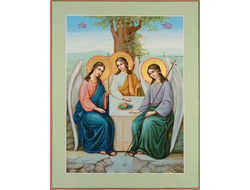 Троица Пресвятая. Рукописная икона.