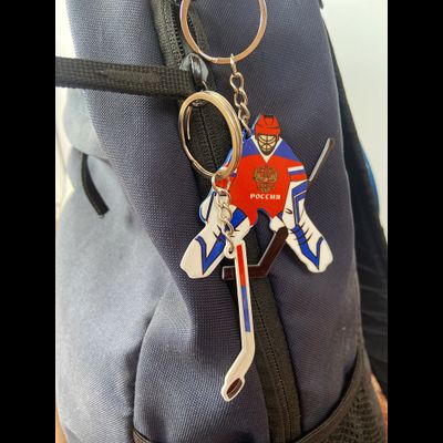 БРЕЛОК &quot;ВРАТАРЬ&quot; (МЕТАЛЛИЧЕСКИЙ ПЛОСКИЙ ДВУСТОРОННИЙ)