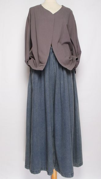 Жакет хлопок  "ВОРОТНИК АПАШ" серый р.46-52