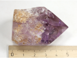 Аметрин, аметист, кристалл полированный со спиленным основанием, Бразилия (51*38*32 мм, 87 г) №37671