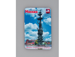 Гибкий сувенирный магнит на холодильник 8х6 см. с фото монумента 300 лет Российскому флоту (Петр I)