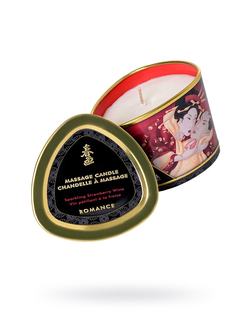 274508 Массажное аромамасло в виде свечи Shunga «Романтика.Шампанское и клубника», 170мл