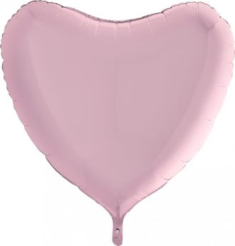 Воздушный шар фольгированный "Сердце" металлик розовый 91 см.