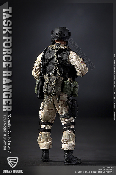 Солдат Армии США ("Падение Черного Ястреба") фигурка 1/12 scale US Special Force LW004 Crazy Figure