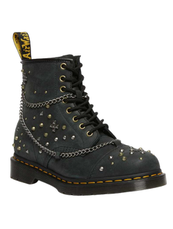 Ботинки Dr. Martens 1460 Studded Chain Leather Lace Up Black Utility