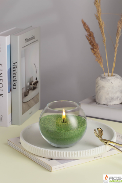 Насыпная свеча "Шар" 12*10 см, цвет "Зелёный"