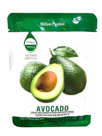 Тканевая маска для лица Million Pauline Fresh And Tender Hydrating Facial Mask Avocado оптом