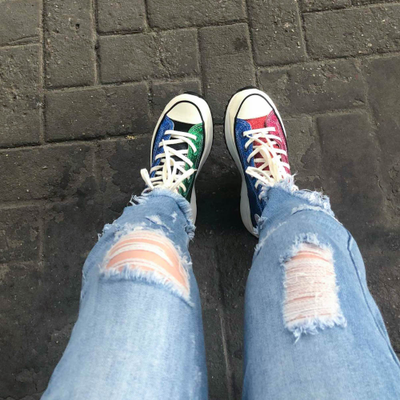 Converse jw anderson run star hike glitter top