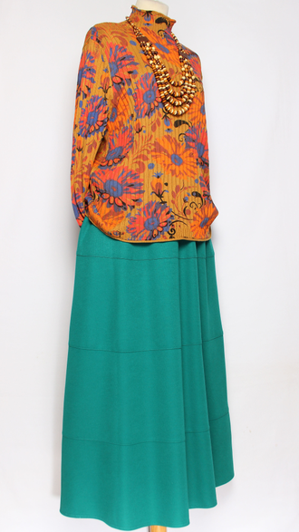 Джемпер ХЛОПОК "Хохлома резинка" горчичный до р.52