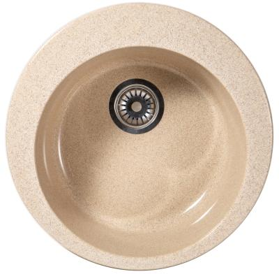 Мойка каменная круглая SimGran S-1 490х390х185 мм