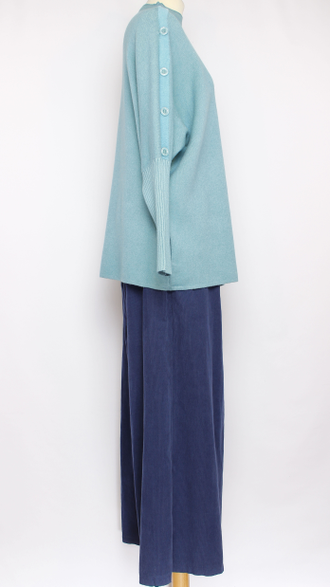Джемпер кимоно "ПУГОВИЦЫ1"  лаванда, бирюза