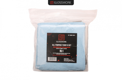 All-Purpose Set Набор микрофибр синего и серого цветов, 8шт, 35х35 см, 250гм2