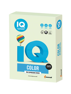 Бумага цветная IQ color, А4, 160 г/м2, 250 л., пастель, светло-зеленая, GN27