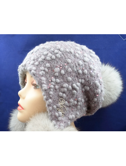 шапка ушанка с помпонами женская  2015 года зима Vizio Италия 5156 pp999