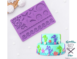 Молд силиконовый «Морской узор», 19×12 см, цвет МИКС