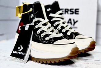 Кеды Converse на платформе с сердцем черные