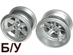 ! Б/У - Wheel 62mm D. x 46mm Technic Racing Large, Metallic Silver (22969 / 4294868) - Б/У