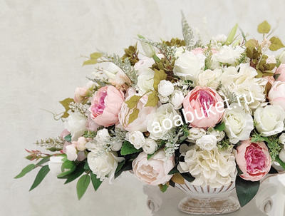 Популярная композиция из искусственных цветов - Каролина № УСН042 - для украшения интерьера