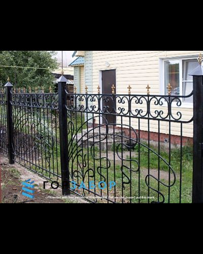 Кованый забор для частного дома KZ1504