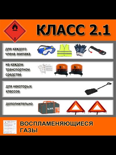 КОМПЛЕКТ ADR КЛАСС 2.1