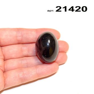 Обсидиан натуральный черный (галтовка) арт.21420: 24,4г - 31*24*23мм