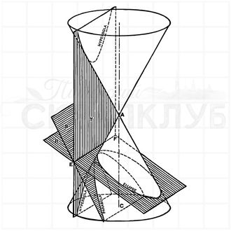 Штампы  с чертежом проекций гиперболы и параболы