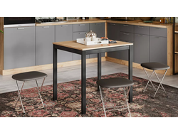 Стол раздвижной Слайд Тип 1 Черный муар/Дуб крафт золотой