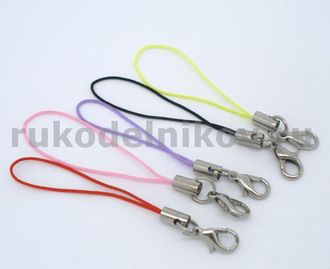 шнурок с карабином (для брелка, телефона), набор 5 цветов в упаковке