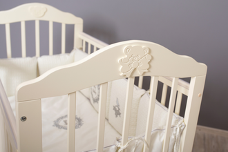 Кровать Incanto Pali с мишкой универс. маятник, слоновая кость