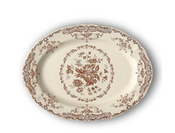 Блюдо овальное 30,5x22 см, цвет декора терракотовый