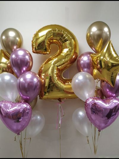 Сет "Пыльная роза" (16 шариков + 1 цифра)