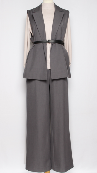 Брюки "Палаццо широкие" серые  р.54