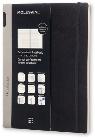 Записная книжка Moleskine PRO Soft, XLarge, черная