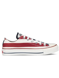 Кеды Converse All Star белые низкие M3494 с американским флагом