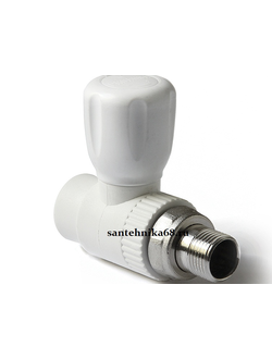 Шаровой кран PP-R для радиатора прямой Pro-Aqua 20пп-1/2 25пп-3/4