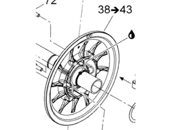 Фланец (щека/шкив) ведомого вариатора оригинальный BRP 417127100 для BRP LYNX/Ski-Doo