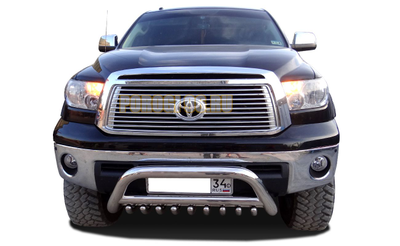 Защита переднего бампера скоба низкая+акула d76/60/42 для Toyota Tundra (2007-2013)