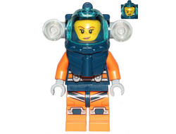 Deep Sea Diver - Female, Dark Blue Helmet, Side Lamps, Smirk / Left Eye Squinted, n/a (cty1169)