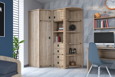 Шкаф-пенал Валенсия 1д 4 ящ, сонома