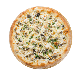 Доставка пиццы. Пицца Шампиньония для любителей пиццы с грибами. Грибной жульен, сыр, зелень 32 см.