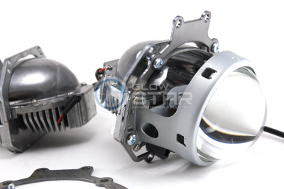 Комплект Biled Hella 3R Professional с рамками для замены штатных ксеноновых / галогенных линз автомобиля Mitsubishi Pajero 4 (2006 - 2014) на светодиодные