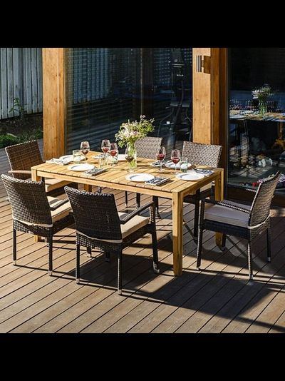 Обеденный комплект Aura 170 см на 6 персон со стульями