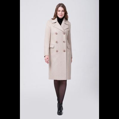 Шерстяное твидовое двубортное пальто модико 20503 фото демисезонного пальто Modico