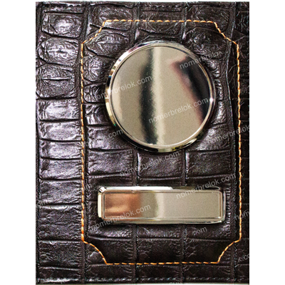 «КРОКОДИЛ» КОЖАНАЯ ОБЛОЖКА ДЛЯ АВТОДОКУМЕНТОВ В КОМПЛЕКТЕ С ЛИНЗАМИ. ЦВЕТ: ТЁМНО-КОРИЧНЕВЫЙ